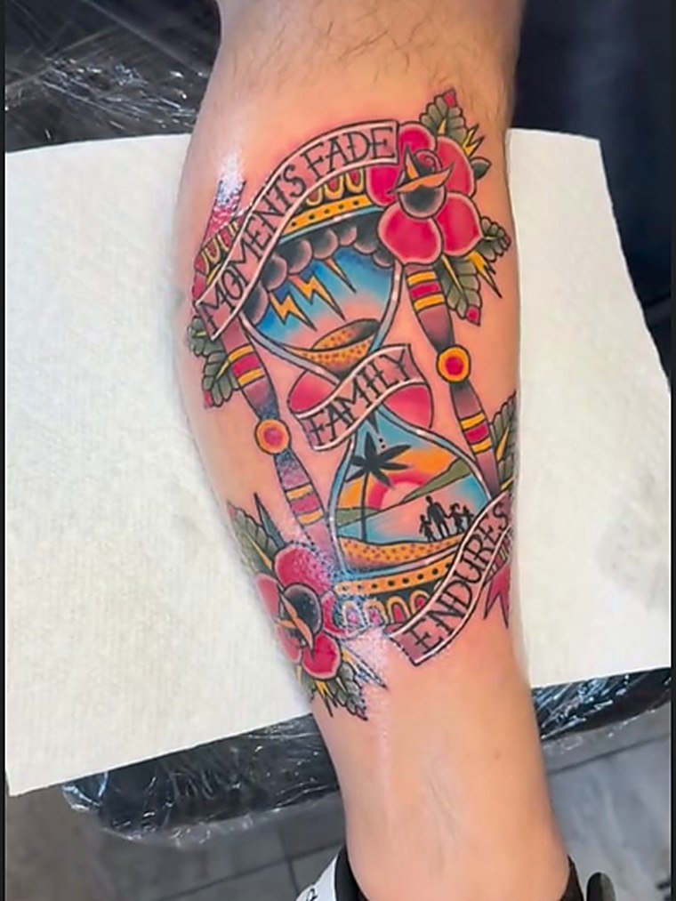 Hourglass & Roses — tattoo artwork by Jeff R Burt