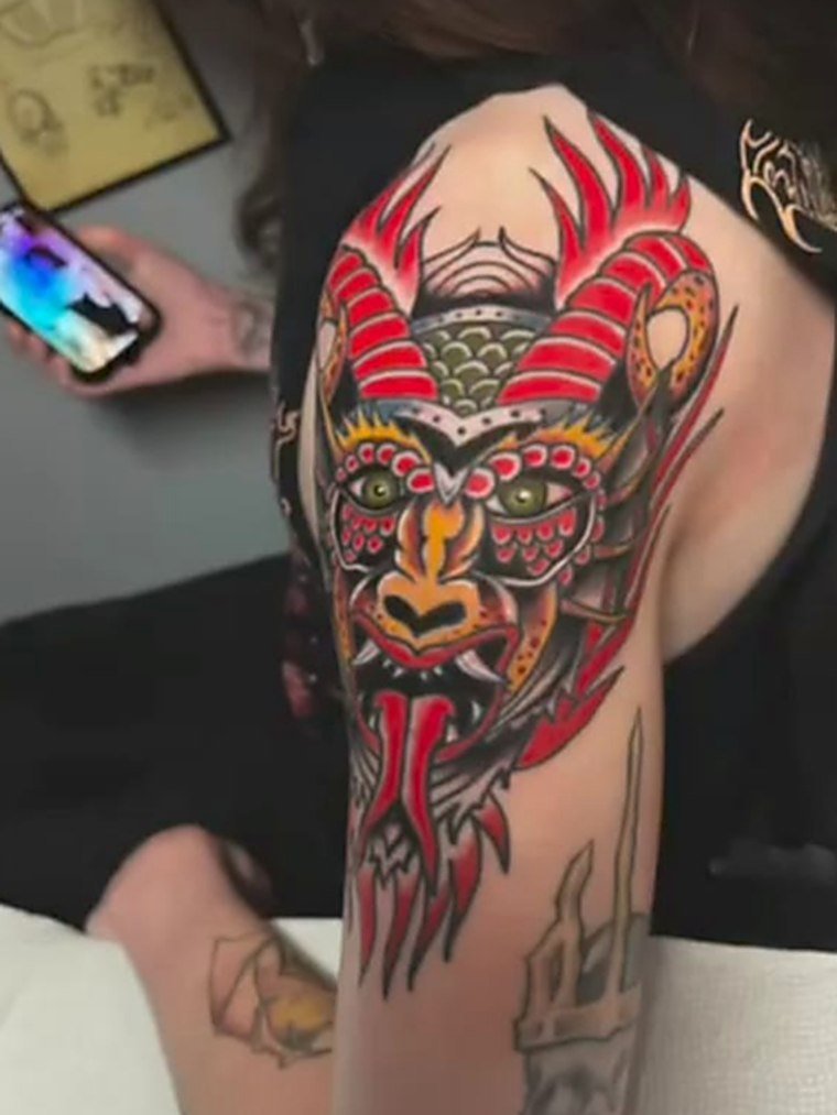 Red Oni — tattoo artwork by Jeff R Burt