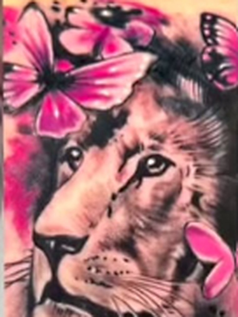 Lioness in Bloom — tattoo artwork by Jeff R Burt