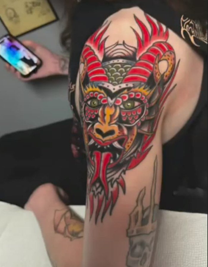 Oni Mask — custom tattoo artwork print