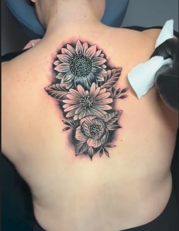 Sunflower Piece — custom tattoo artwork print